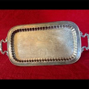 Vtg Silver Footed Swim Trophy Tray Memphis Plated